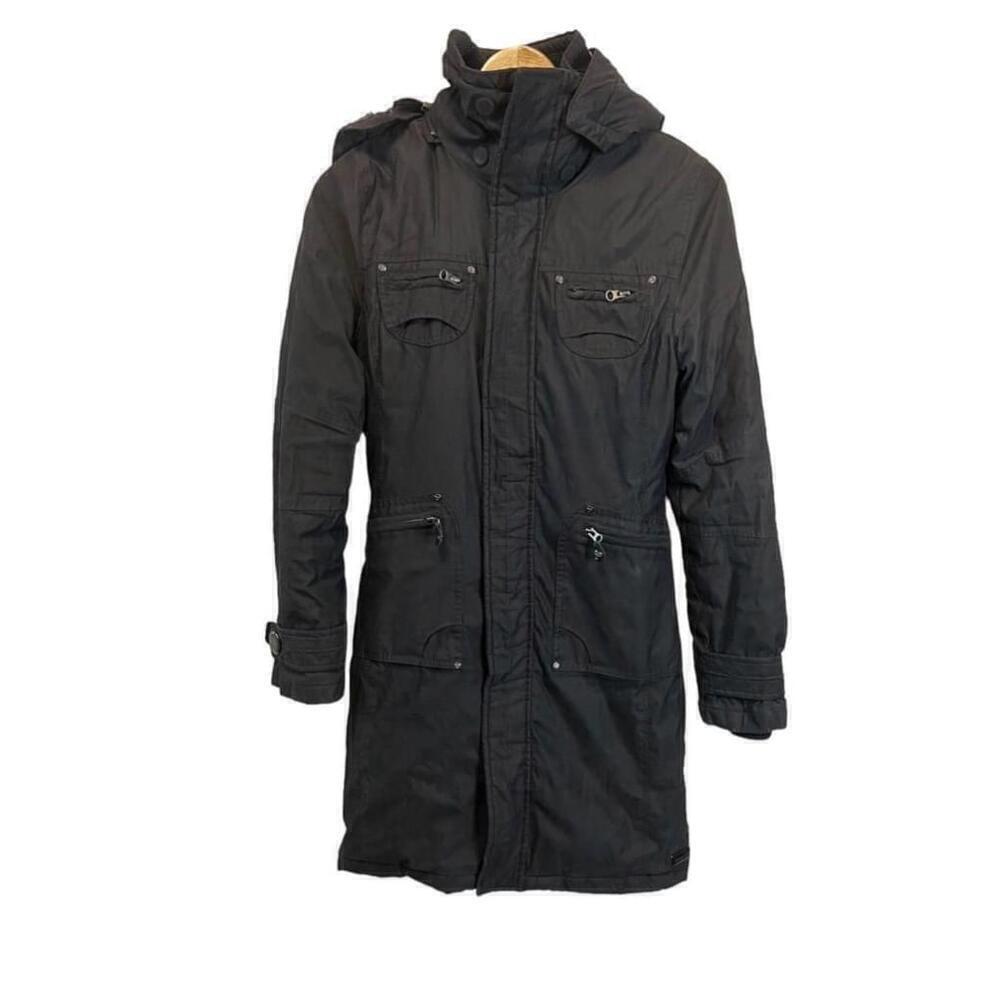 TNA Black Heavy Long Fit Faux Fur Lined Winter Jacket Coat XS